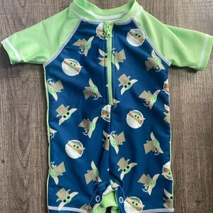 Star Wars Green and Blue Rashguard Swim Set